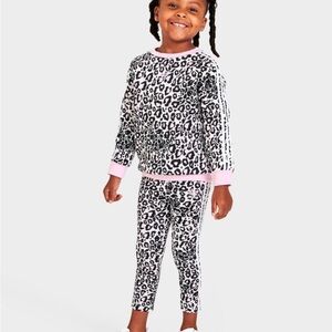 Leopard Print Kids Sweatetshirt Girls Set